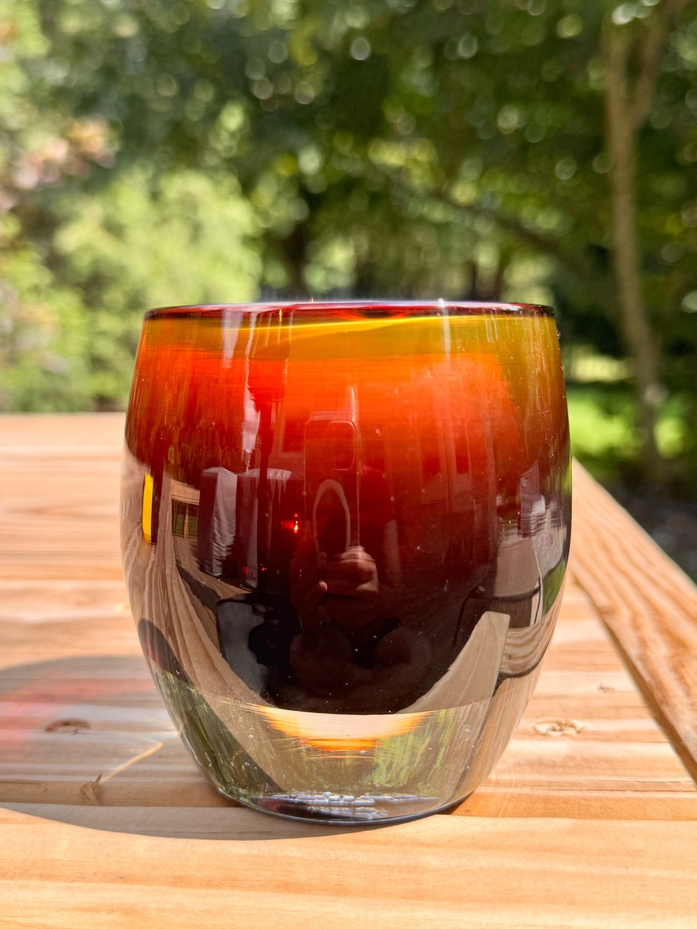 Amber Glassybaby votive holder